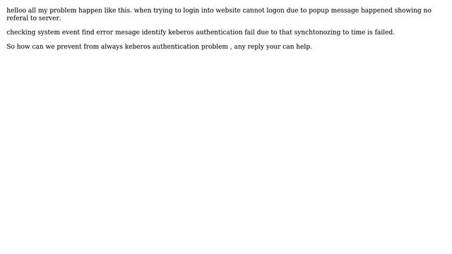 kerberos authentication fail due time not sync смотреть онлайн