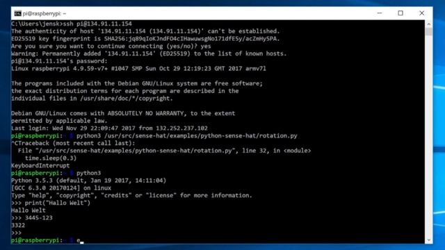 Einrichtung der ssh-Verindung zum Raspberry Pi смотреть онлайн