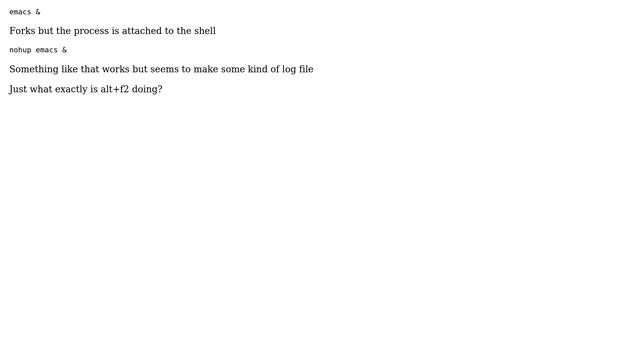 In ubuntu alt+f2 spawns a process that is not attached to a shell. How would I do that in bash? смотреть онлайн