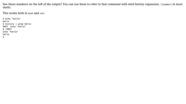 Unix & Linux: How to start first command from the list printed by command 'history ? смотреть онлайн