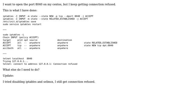 How can I add the port to iptables rules on centos? смотреть онлайн