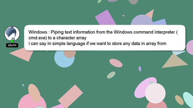 Windows : Piping text information from the Windows command interpreter (cmd.exe) to a character arr смотреть онлайн