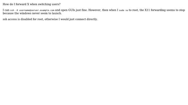 Unix & Linux: X Forwarding over SSH when switching users смотреть онлайн