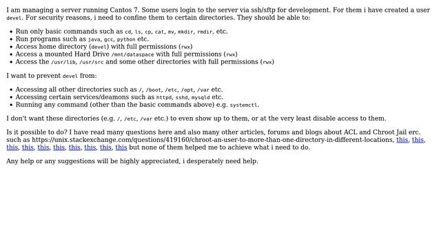 Unix & Linux: Centos SSH & SFTP user restriction to specific directories смотреть онлайн