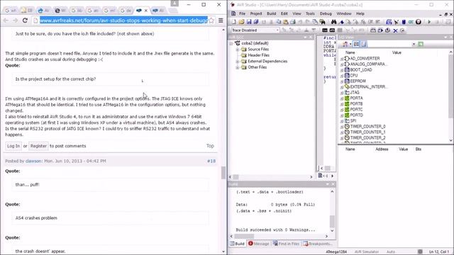 AVR Studio Stop Working when Start Debugging? смотреть онлайн