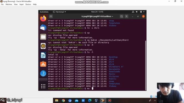 tutorial instruksi dasar Linux : ls, cd, mkdir, cp, clear, rm, & pwd смотреть онлайн