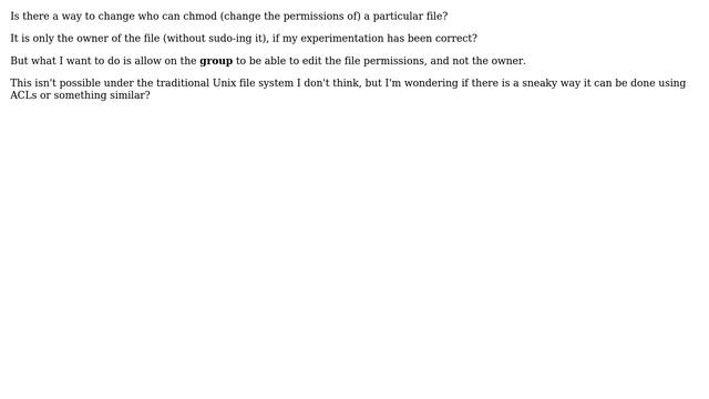 Unix & Linux: Change who is able to chmod смотреть онлайн