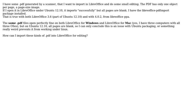 Ubuntu: How to import a pdf in libreoffice? under ubuntu, all pages are blank? (2 Solutions!!) смотреть онлайн