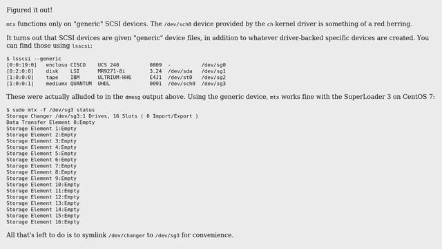 Unix & Linux: Interacting with Tape Library on CentOS 7 via mtx (2 Solutions!!) смотреть онлайн