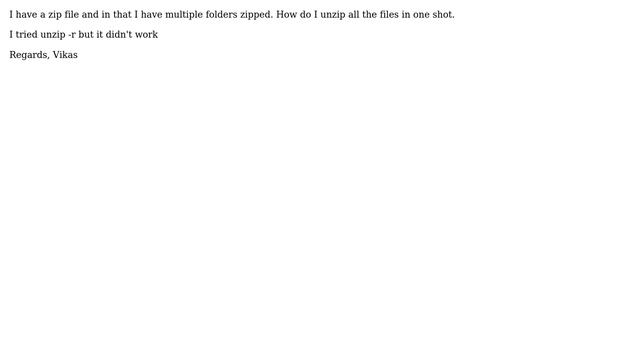 Ubuntu: How to unzip .zip file and its sub directories? смотреть онлайн