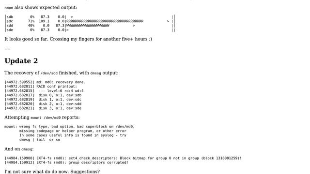 mdadm: Win7-install created a boot partition on one of my RAID6 drives. How to rebuild? смотреть онлайн