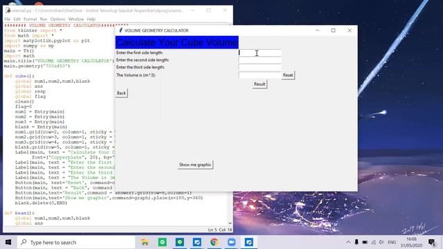 GUI python 'VOLUME GEOMETRY CALCULATOR' смотреть онлайн