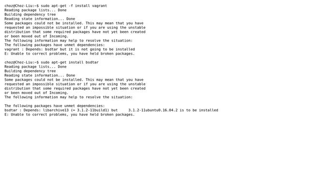 Ubuntu: I tried to install vagrant but failed due to dependency problems with libarchive13 смотреть онлайн