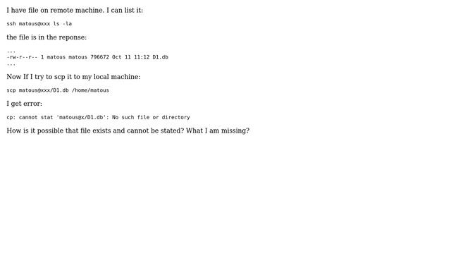 DevOps & SysAdmins: SSH scp: cannot stat file, that seems to exist смотреть онлайн