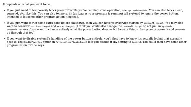 Unix & Linux: How to change Power button shutdown action to run a script under systemd? смотреть онлайн