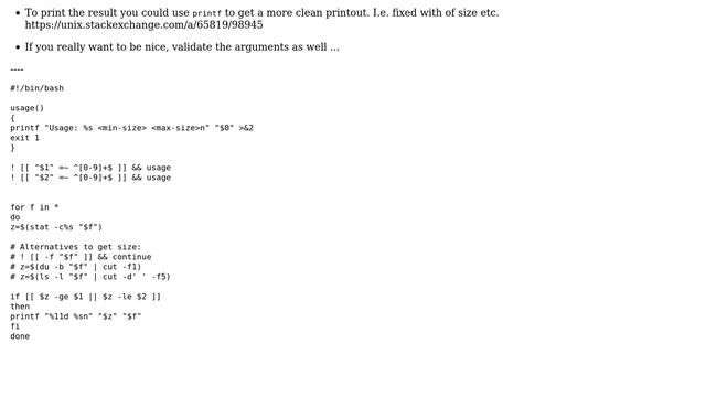 Unix & Linux: Display files to size with lower and upper bound without using `find` (3 Solutions!!) смотреть онлайн
