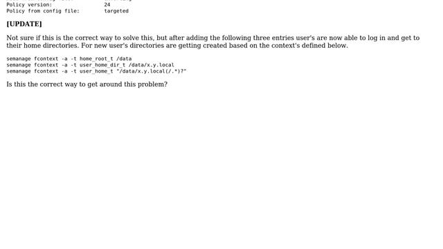 SELinux not allowing oddjobd-mkhomedir to create user home directory on a non-standard location смотреть онлайн