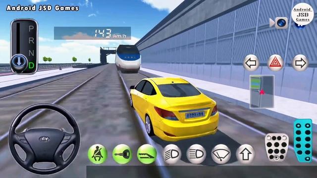 Taxi on Train road parked 3D driving class Android games смотреть онлайн