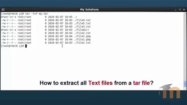 Tar Command in Linux - Part 9 ( Extract multiple files or group of files from a tar file) смотреть онлайн