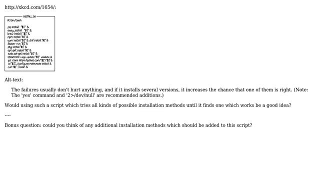 Unix & Linux: Is the xkcd universal install script a good idea? смотреть онлайн