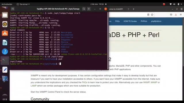 Ubuntu install Xampp and show web server. смотреть онлайн