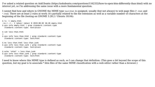 Unix & Linux: MIME type text/html: how & where defined? смотреть онлайн