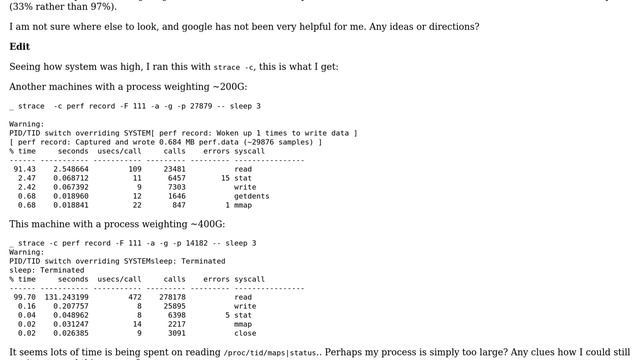 Unix & Linux: perf fails to work on really large process смотреть онлайн