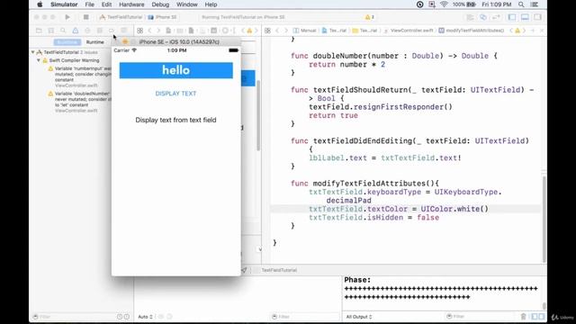 Develop Your First iOS App with Apple's Fast and Xcode (6 Modifying Attributes from Within the Code смотреть онлайн