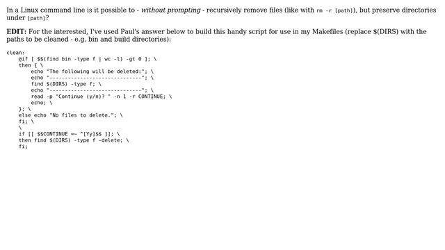 Recursive removal, preserve directories in Linux смотреть онлайн