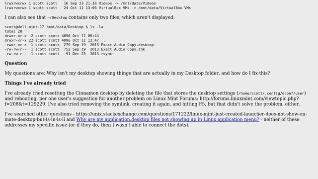 Unix & Linux: Linux Mint desktop displays different files from ls command смотреть онлайн