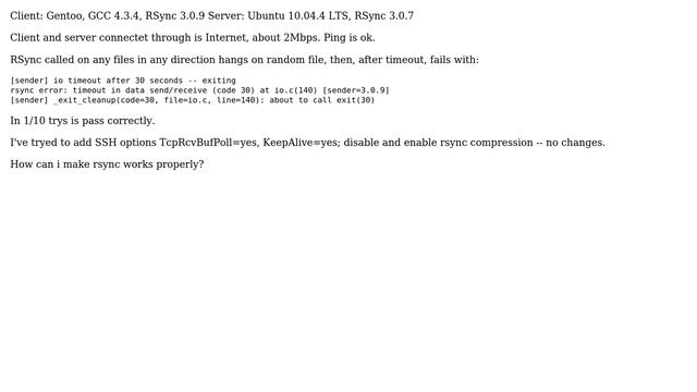 DevOps & SysAdmins: RSync over SSH hangs and fails with timeout (2 Solutions!!) смотреть онлайн