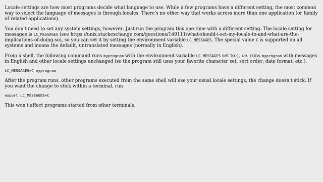 Unix & Linux: Is there a way to force program to output errors in English? (4 Solutions!!) смотреть онлайн