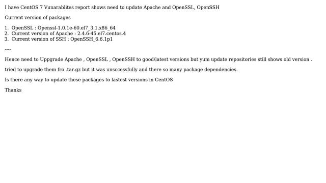 DevOps & SysAdmins: Upgrade Apache , OpenSSH , OpenSSL to latest version in CentOS 7 смотреть онлайн