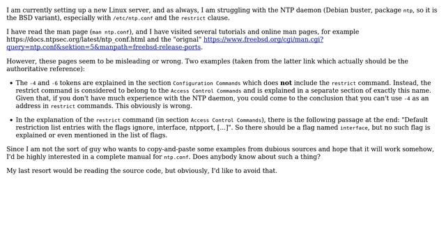 Unix & Linux: Where can I get a complete reference for ntp.conf? смотреть онлайн