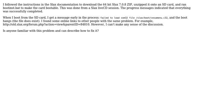 Unix & Linux: Slax boot error vesamenu.c32 смотреть онлайн