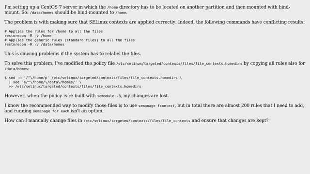 DevOps & SysAdmins: SELinux: manually changing files in /etc/selinux/targeted/contexts/files/ смотреть онлайн