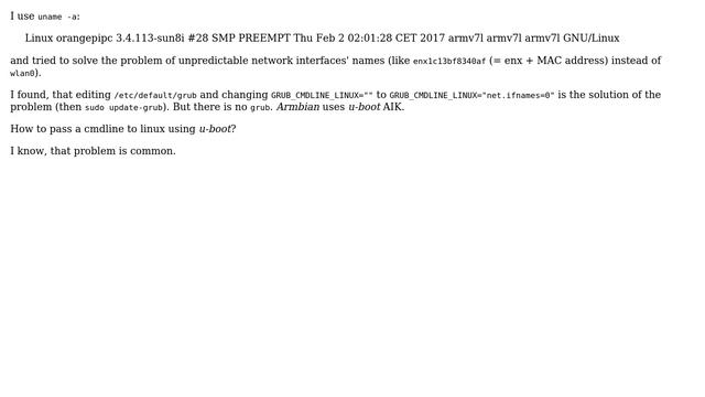 GRUB_CMDLINE_LINUX analogue for u-boot смотреть онлайн