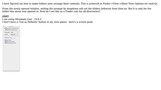 Unix & Linux: How to auto-arrange/clean-up files for ALL folders in OSX Mountain Lion? смотреть онлайн