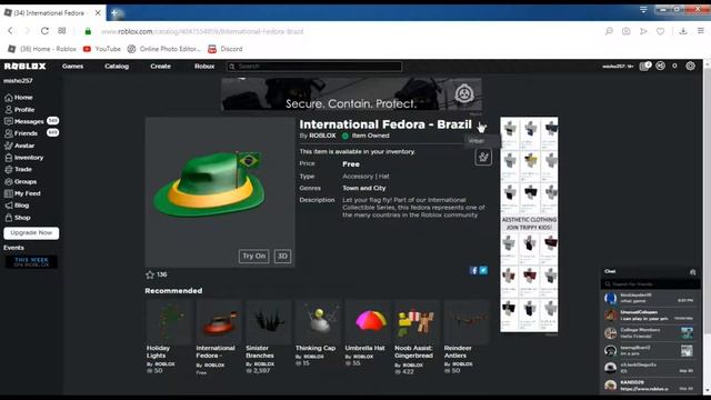 [FREE ITEM] How to get International Fedora - Brazil |Roblox смотреть онлайн