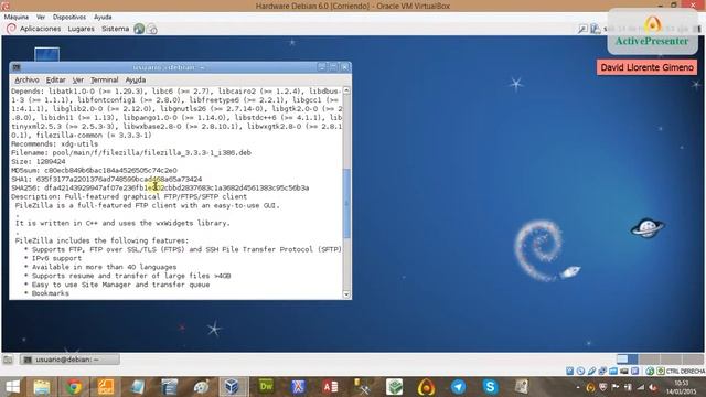 Instalación de FileZilla (software de red) en Linux (Debian 6.0) con la consola de comandos смотреть онлайн