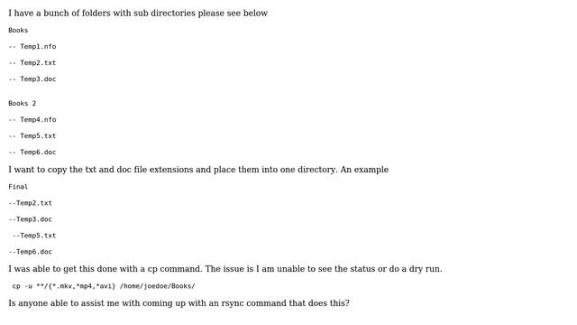 Unix & Linux: Rsync/Copy certain file extensions stripping folders смотреть онлайн