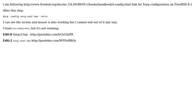 Unix & Linux: Cannot get startX / Xorg to work on freeBSD 8.1 смотреть онлайн