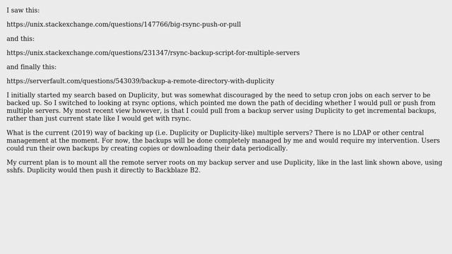 Unix & Linux: server backup rsync pull or push or Duplicity смотреть онлайн