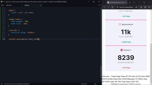 Social Media Dashboard with Light & Dark Mode - Challenge #10 | HTML CSS JS | ASMR | Frontend Mento смотреть онлайн