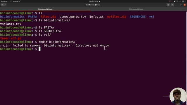 rmdir command Explained in Linux for Bioinformatics смотреть онлайн
