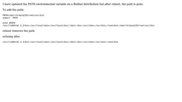 Unix & Linux: PATH update does not stay after reboot смотреть онлайн