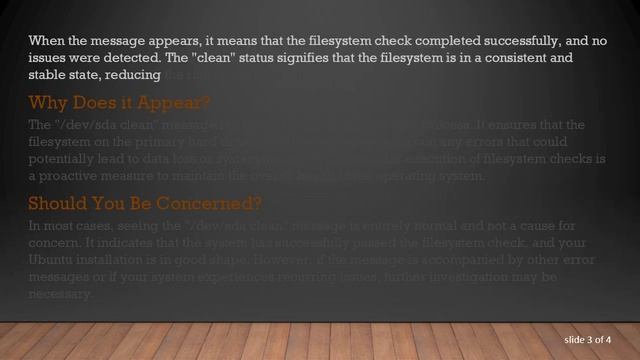 Understanding the /dev/sda Clean Message on Ubuntu смотреть онлайн