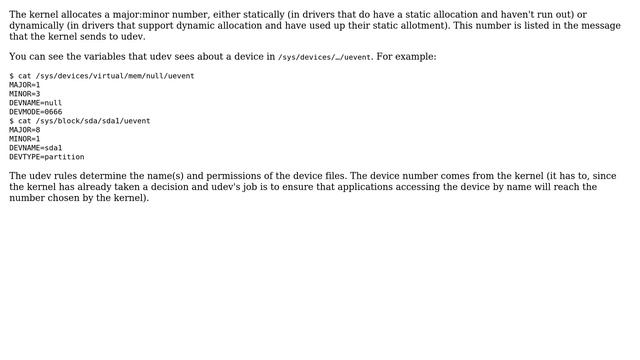 Unix & Linux: How does udev get device numbers for the devices it creates? (2 Solutions!!) смотреть онлайн