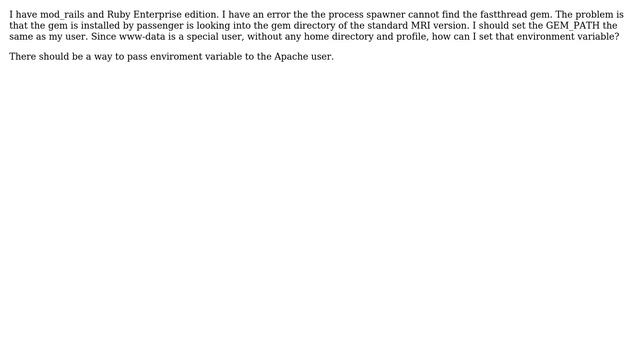 DevOps & SysAdmins: How to ser GEM_PATH for www-data user Ubuntu/Debian? смотреть онлайн