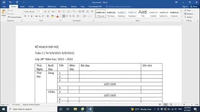 GVTH chanel_Tạo mẫu lịch báo giảng hàng tuần bằng word 2016 смотреть онлайн